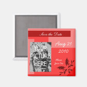 Red Save the Date Magnet (Vorderseite/Rückseite)
