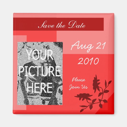 Red Save the Date Magnet (Vorne)