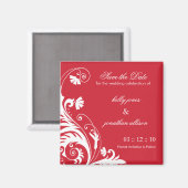 Red Save the Date Wedding Magnet (Vorderseite/Rückseite)