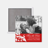 Red Save the Date Wedding Magnet (Vorderseite/Rückseite)