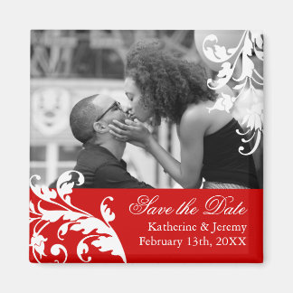Red Save the Date Wedding Magnet