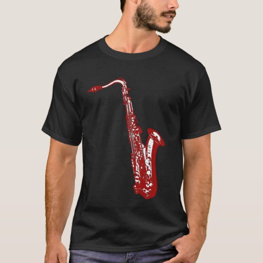 Red Saxophon T-Shirt (Vorderseite)