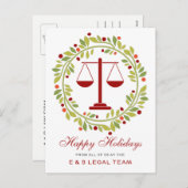 Red Scale Holly Wreath Simple Attorney Weihnachten (Vorne/Hinten)