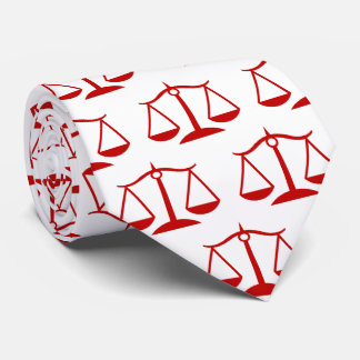 Red Scales of Justice Lawyer Judge Legal Krawatte
