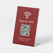 Red Scan for WiFi Custom QR code Beruflich Sockelschild (Vorderseite)
