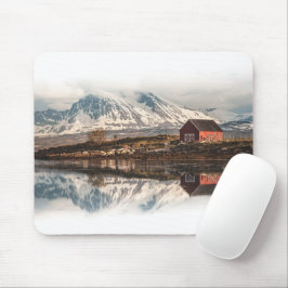 Red Scandinavian Boat House Mousepad