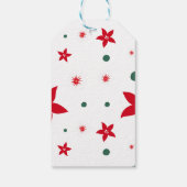 Red Scandinavian Reindeer Frohe Weihnachten Geschenkanhänger (Rückseite)