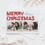 Red Scandinavian Two Foto Christmas Feiertagspostkarte<br><div class="desc">Mit unserer individuell gestaltbaren Weihnachtspostkarte mit zwei Fotos und charmanter Typografie im skandinavischen Stil senden Sie Ihren Feiertagssauftritt. Dieses Foto sammelt Weihnachts-Postkarte wunderbar in Verbindung mit moderner Ästhetik und festlichem Geist, sodass Sie zwei Ihrer liebsten Fotos präsentieren können. Die moderne Typografie wird durch ein minimalistisches Design ergänzt, das das Wesen...</div>