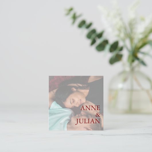 Red Scannable QR Code Wedding Enclosure Card Begleitkarte (Stehend Vorderseite)