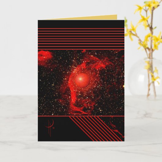 Red Scarf Karte (Gelbe Blume)