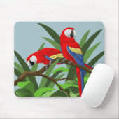 Red Scarlet Macaw Parrot Mousepads (Mit Mouse)