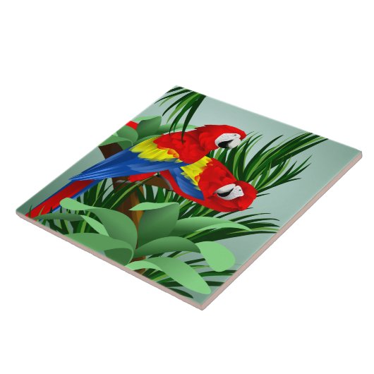 Red Scarlet Macaws Fliese (Seite)