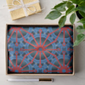 Red Scarlet und Blue Indigo Ethnic Boho Muster Seidenpapier (Geschenk)