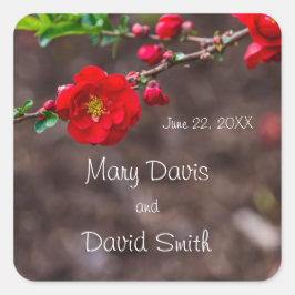 Red Scarlet Wedding Quadratischer Aufkleber