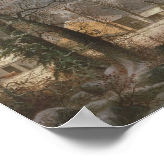 Red School House (Country Scene) 1858 Poster (Ecke)