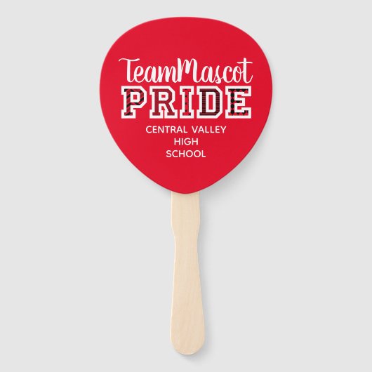 Red School Pride Mascot Name Fächer (Vorderseite)
