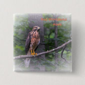 Red Schulter Hawk Button (Vorderseite)