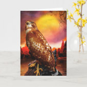 Red Schulter Hawk LAST DESERT LIGHTS Karte (Gelbe Blume)