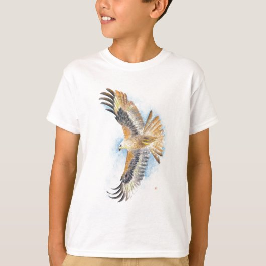 Red Schwanz Hawk Art T-Shirt (Vorderseite)