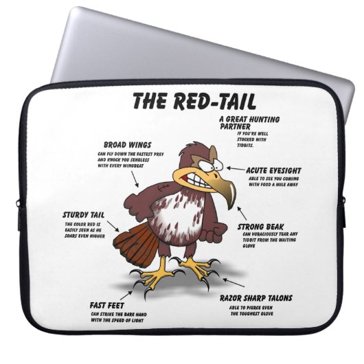 Red-Schwanz Hawk Cartoon Laptopschutzhülle (Vorderseite)