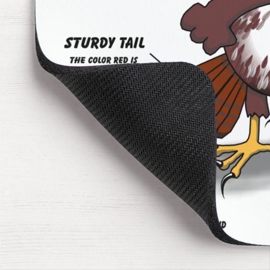 Red-Schwanz Hawk Cartoon Mousepad (Ecke)