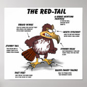 Red-Schwanz Hawk Cartoon Poster (Vorne)