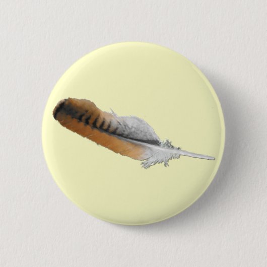 Red-Schwanz Hawk feather Button (Vorderseite)