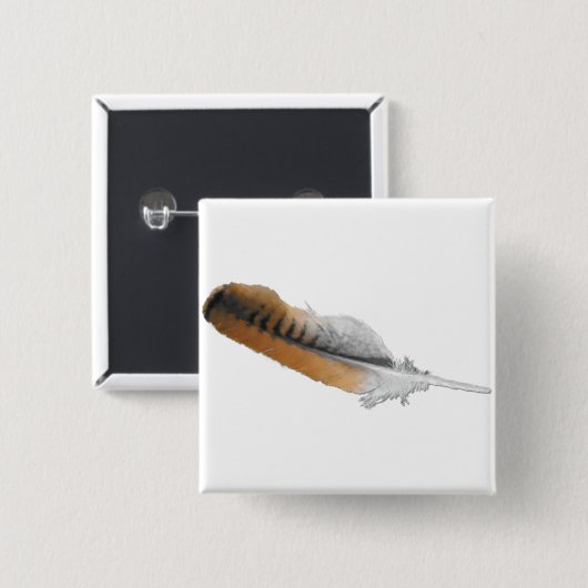 Red-Schwanz Hawk feather Button (Vorne & Hinten)