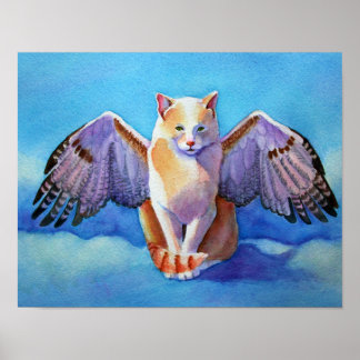 Red Schwanz Hawk Kitty Angel Poster