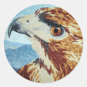 Red-Schwanz Hawk Textilien Runder Aufkleber