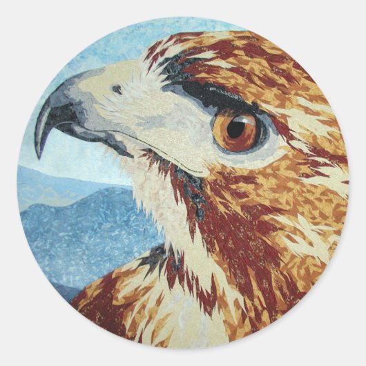 Red-Schwanz Hawk Textilien Runder Aufkleber (Vorderseite)