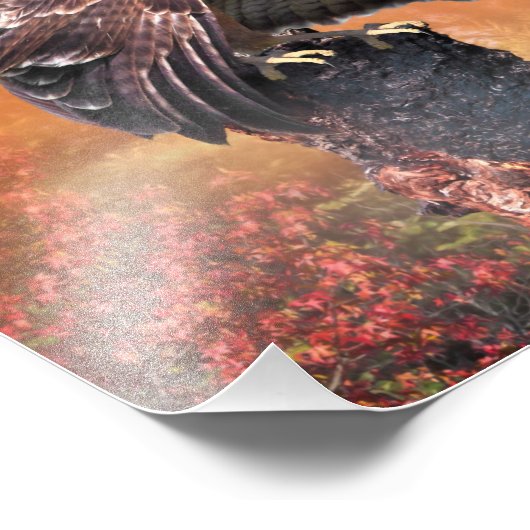 RED SCHWANZ HAWK TOUCHDOWN FOTODRUCK (Ecke)