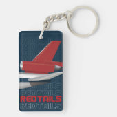 Red Schwanzes Airliner Schlüsselanhänger (Rückseite)
