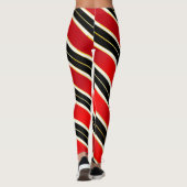 Red Schwarz-weiß and Gold Aerobic Workout Leggings (Rückseite)
