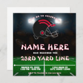 Red Schwarz-weiß Atlanta Football Team Geburtstag Einladung (Vorne/Hinten)