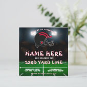 Red Schwarz-weiß Atlanta Football Team Geburtstag Einladung (Stehend Vorderseite)