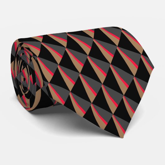 Red Schwarz-weiß Brown Pattern Krawatte (Gerollt)