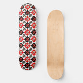 Red Schwarz-weiß Checkered Fleur-de-lis-Design Skateboard (Vorderseite)