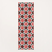 Red Schwarz-weiß Checkered Fleur-de-lis-Design Yogamatte (Vorderseite)