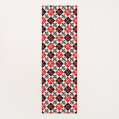 Red Schwarz-weiß Checkered Fleur-de-lis-Design Yogamatte (Rückseite)