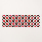 Red Schwarz-weiß Checkered Fleur-de-lis-Design Yogamatte (Vorderseite (Horizontal))
