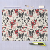 Red Schwarz-weiß Christmas Dogs Theme Pattern Seidenpapier (Handwerk)