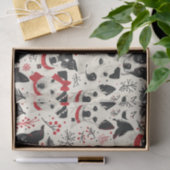 Red Schwarz-weiß Christmas Dogs Theme Pattern Seidenpapier (Geschenk)
