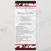 Red Schwarz-weiß Damask Swirl Wedding Program Programm (Vorderseite)