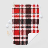 Red Schwarz-weiß Flannel Tartan Muster Golfhandtuch (Insitu)