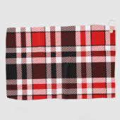 Red Schwarz-weiß Flannel Tartan Muster Golfhandtuch (Horizontal)