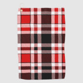 Red Schwarz-weiß Flannel Tartan Muster Golfhandtuch (Vorderseite)