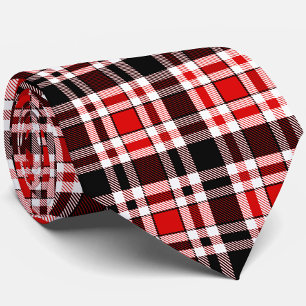 Red Schwarz-weiß Flannel Tartan Muster Krawatte
