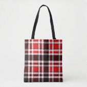 Red Schwarz-weiß Flannel Tartan Muster Tasche (Vorderseite)