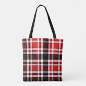 Red Schwarz-weiß Flannel Tartan Muster Tasche (Rückseite)